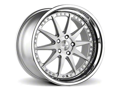 Rennen CSL-1 Silver Brushed with Chrome Step Lip Wheel; 20x8.5 (15-23 Mustang GT, EcoBoost, V6)